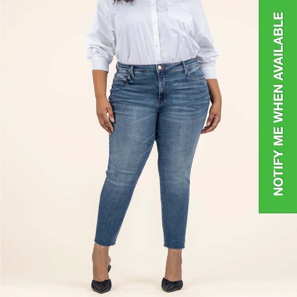 Kut from the Kloth Medium Blue High-Rise Cropped Slim Jeans